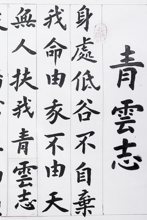 古玩字畫趙文成楷書青云志橫披真品鑒賞圖