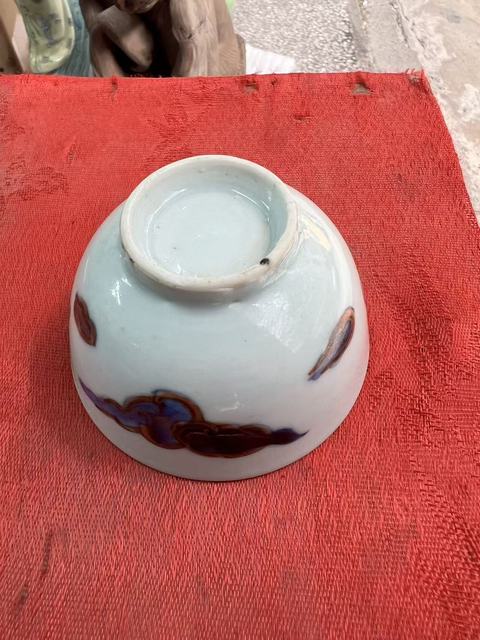 古玩陶瓷雍正青花加彩龍紋杯碟套真品鑒賞圖