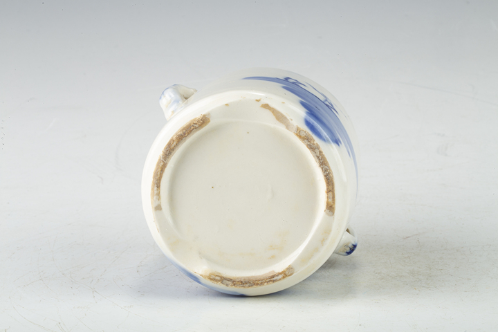 古玩陶瓷民國·青花山水紋雙系蓋盅真品鑒賞圖