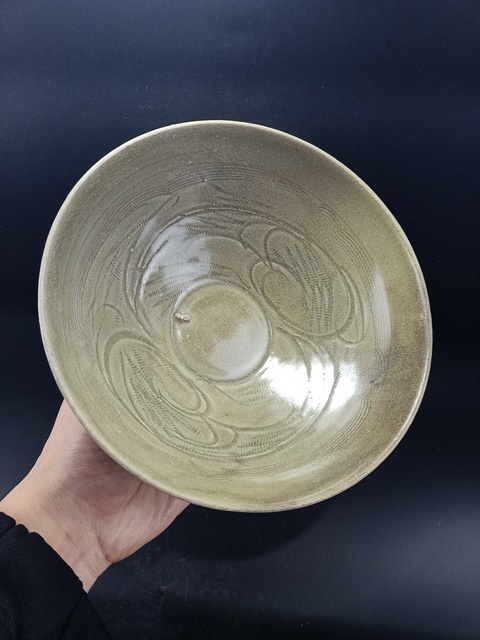 古玩陶瓷【館藏級精品】宋代 同安窯珠光青瓷斗笠碗【頂級秘色釉】【收藏價值極高】拍賣，當前價格0元