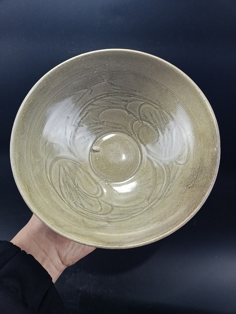 古玩陶瓷【館藏級精品】宋代 同安窯珠光青瓷斗笠碗【頂級秘色釉】【收藏價值極高】拍賣，當前價格0元