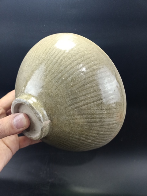 古玩陶瓷【館藏級精品】宋代 同安窯珠光青瓷斗笠碗【頂級秘色釉】【收藏價值極高】拍賣，當前價格0元