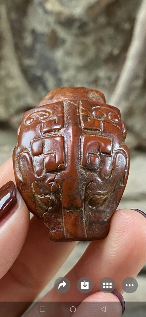 古玩雜項 現代南紅瑪瑙雕仿古工藝掛飾真品鑒賞圖