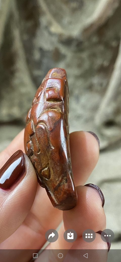 古玩雜項 現代南紅瑪瑙雕仿古工藝掛飾真品鑒賞圖