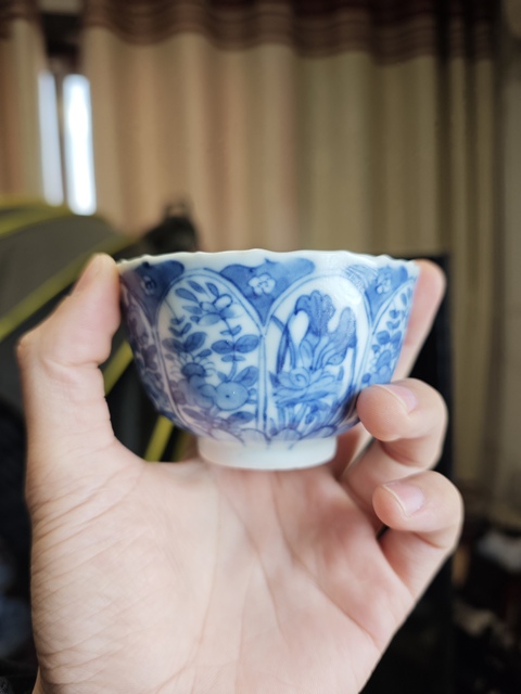 古玩陶瓷康熙青花杯真品鑒賞圖