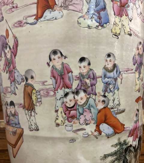 古玩陶瓷嬰戲紋瓶真品鑒賞圖