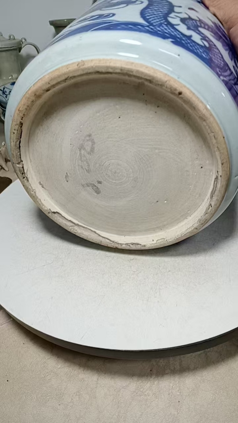 古玩陶瓷青花雙龍戲珠紋爐真品鑒賞圖