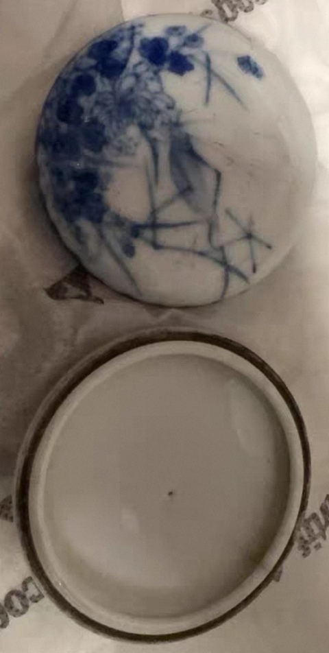 古玩陶瓷一鳴驚人青花印泥盒真品鑒賞圖
