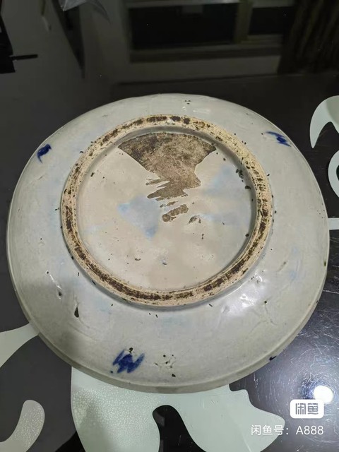 古玩陶瓷晚清青花盤真品鑒賞圖