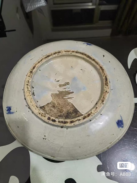 古玩陶瓷晚清青花盤真品鑒賞圖
