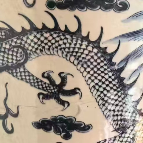 古玩陶瓷龍紋青花香爐真品鑒賞圖