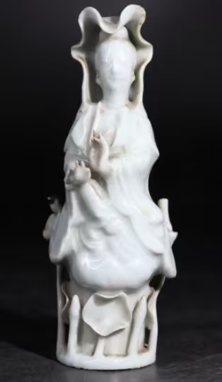 古玩陶瓷德化白瓷觀音菩薩造像真品鑒賞圖