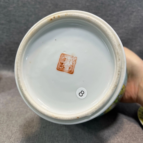 古玩陶瓷人物紋粉彩將軍罐真品鑒賞圖