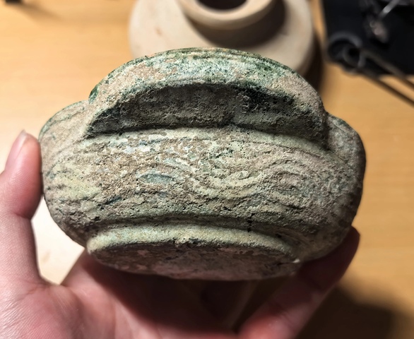 古玩陶瓷綠釉耳杯真品鑒賞圖