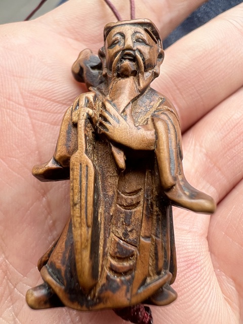 古玩雜項木雕人物真品鑒賞圖