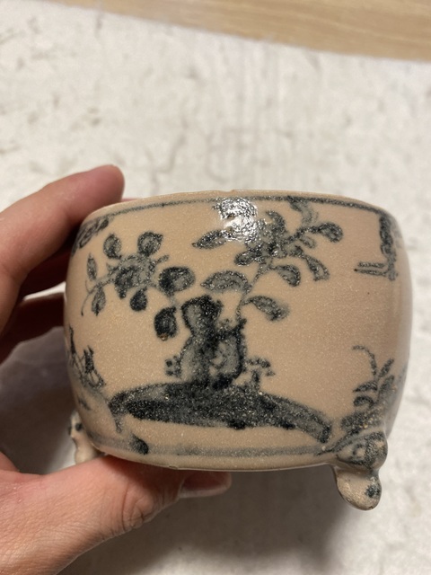 古玩陶瓷青花高士圖三足爐，可以清洗一下真品鑒賞圖