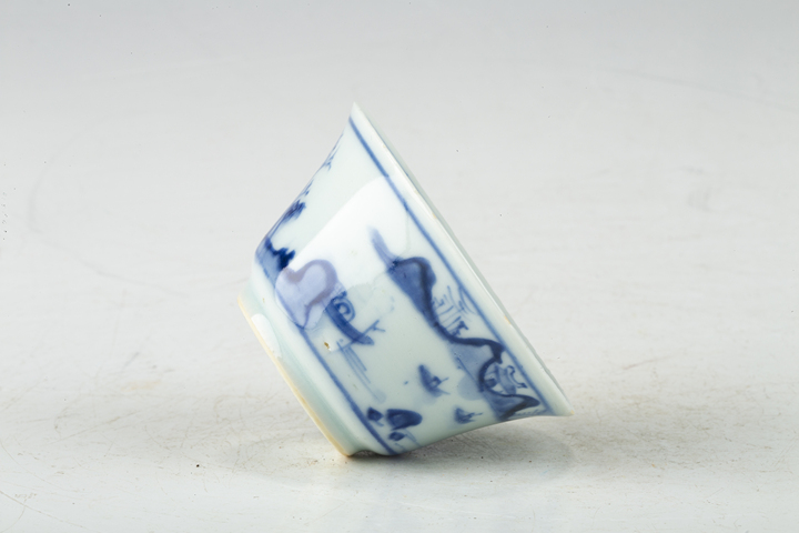 古玩陶瓷清早·青花山水人物紋杯真品鑒賞圖