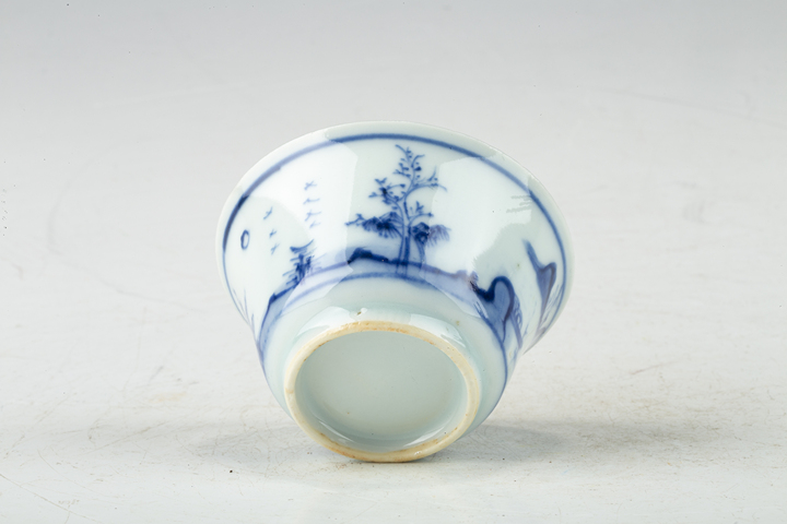 古玩陶瓷清早·青花山水人物紋杯真品鑒賞圖