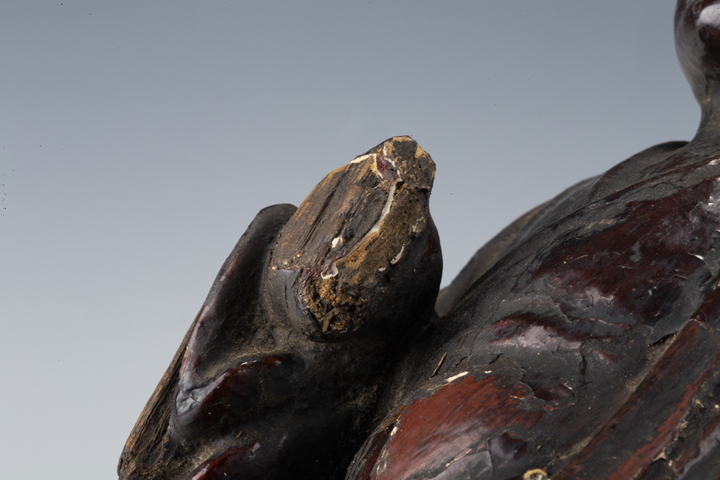 古玩陶瓷清·木雕羅漢坐像真品鑒賞圖