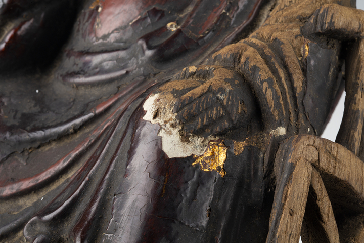 古玩陶瓷清·木雕羅漢坐像真品鑒賞圖