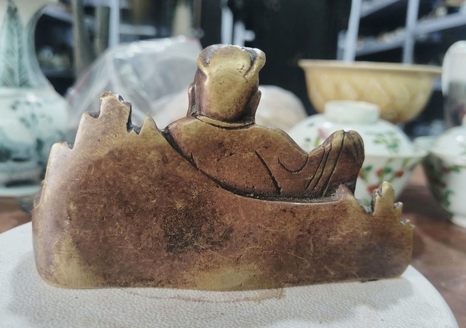 古玩銅器銅人物擺件真品鑒賞圖