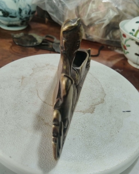 古玩銅器銅人物擺件真品鑒賞圖