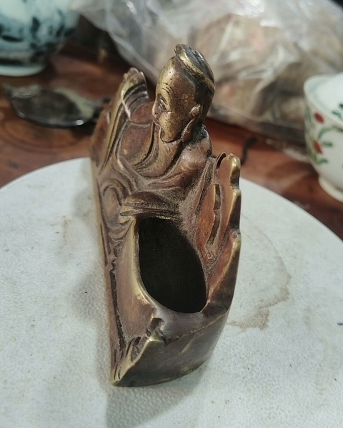 古玩銅器銅人物擺件真品鑒賞圖