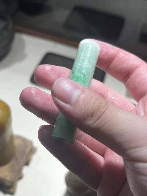 古玩玉器翡翠雕“素紋翎管”真品鑒賞圖