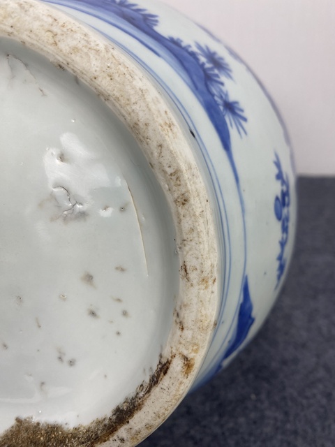 古玩陶瓷青花百鹿圖蓮子罐真品鑒賞圖