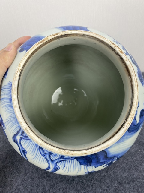 古玩陶瓷青花百鹿圖蓮子罐真品鑒賞圖