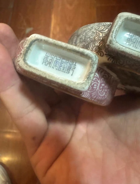 古玩陶瓷琺瑯彩花鳥紋雙聯瓶真品鑒賞圖