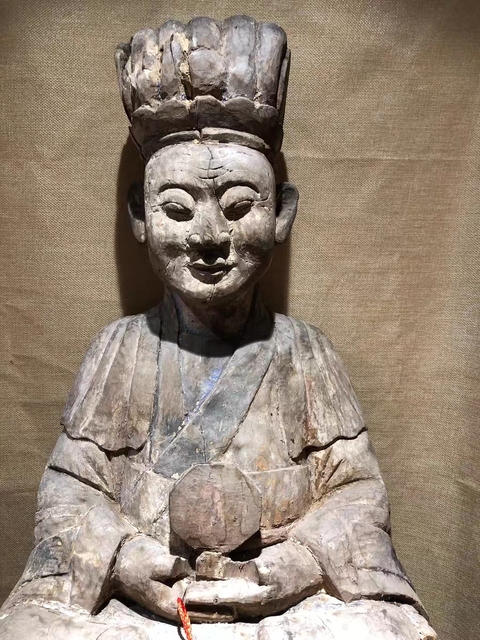 古玩雜項(xiàng)木雕地藏王菩薩真品鑒賞圖