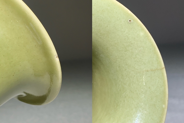 古玩陶瓷民國青釉暗刻蓮瓣紋瓶真品鑒賞圖