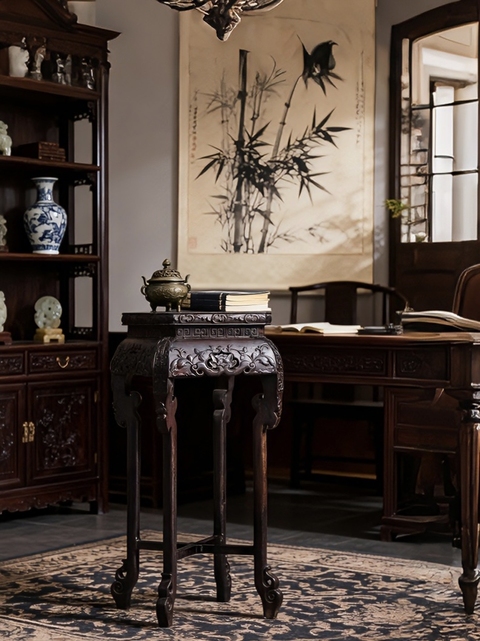 古玩雜項香幾真品鑒賞圖