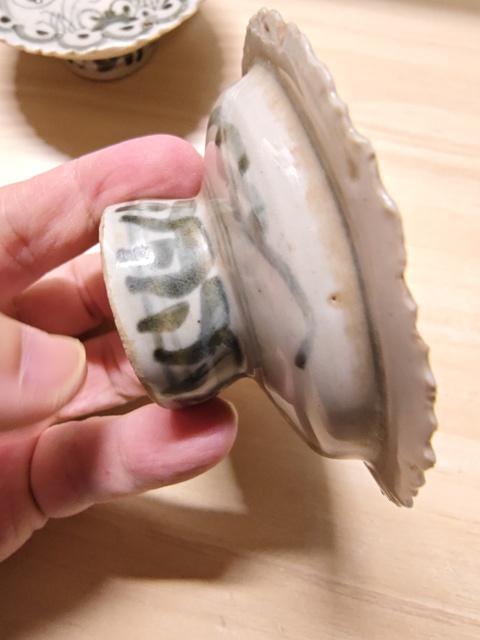 古玩陶瓷青花高足盤真品鑒賞圖