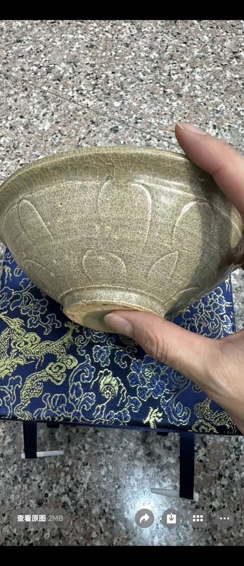 古玩陶瓷青白釉刻仰蓮紋碗真品鑒賞圖