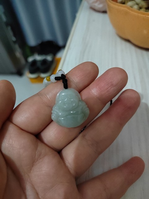 古玩玉器天然翡翠“佛公”掛件真品鑒賞圖