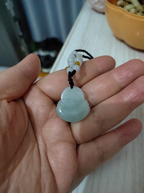 古玩玉器天然翡翠“佛公”掛件真品鑒賞圖