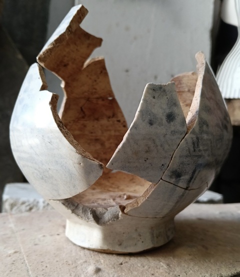 古玩陶瓷青花玉壺春殘器真品鑒賞圖