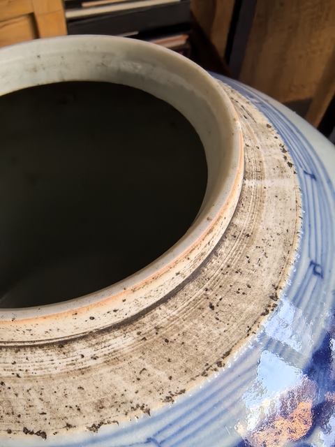 古玩陶瓷青花麒麟送子紋人頭罐真品鑒賞圖