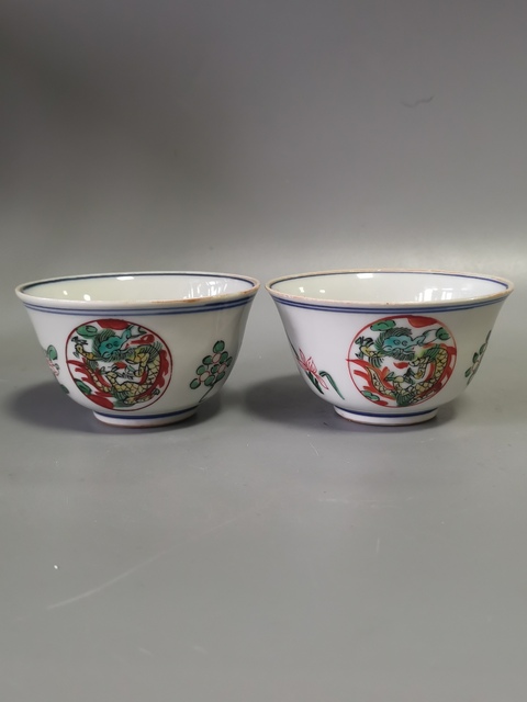 古玩陶瓷民國五彩杯真品鑒賞圖