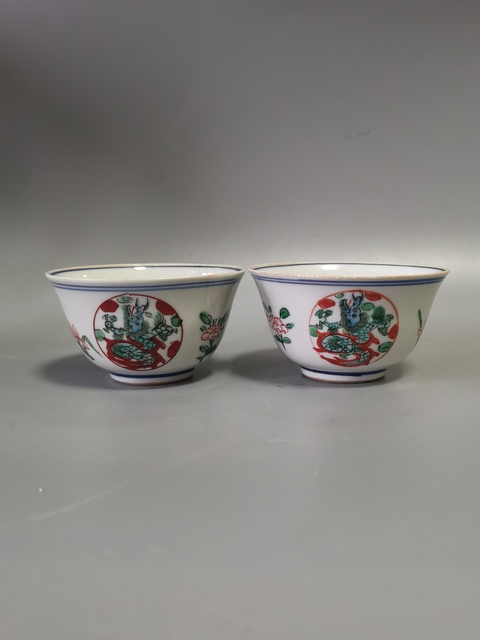 古玩陶瓷民國五彩杯真品鑒賞圖