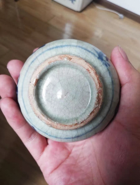 古玩陶瓷青花飄帶紋蓋罐（江山萬代）真品鑒賞圖