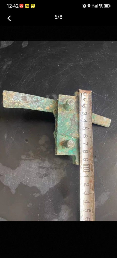 古玩銅器銅弩機真品鑒賞圖