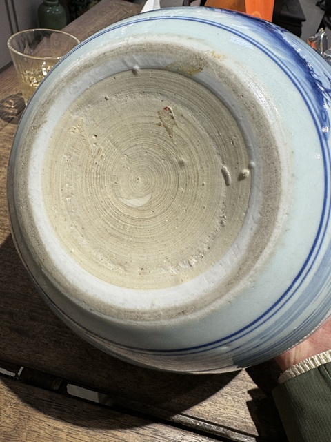 古玩陶瓷青花山水紋罐真品鑒賞圖