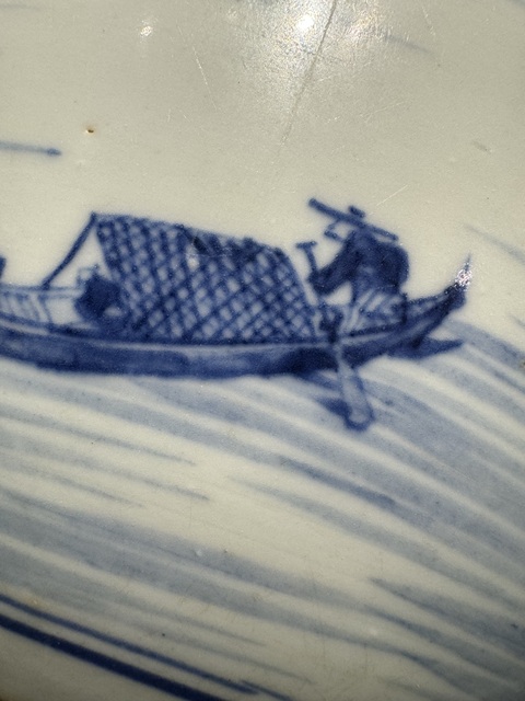 古玩陶瓷青花山水紋罐真品鑒賞圖