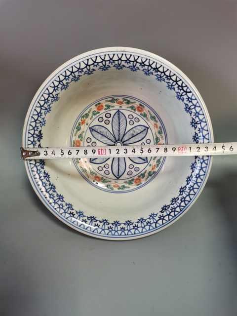 古玩陶瓷青花五彩撇口碗拍賣，當前價格1460元