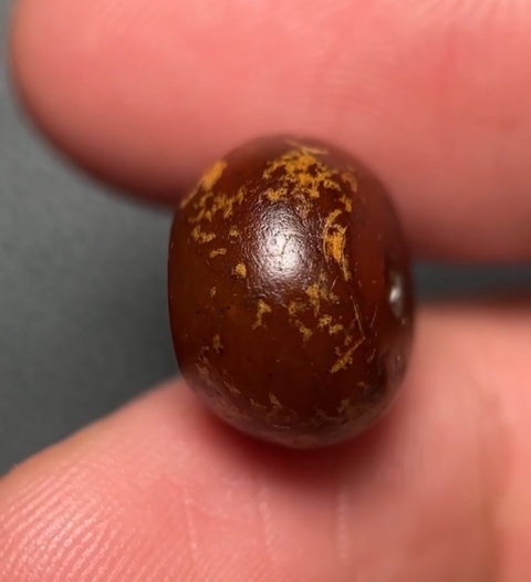 古玩玉器瑪瑙珠真品鑒賞圖