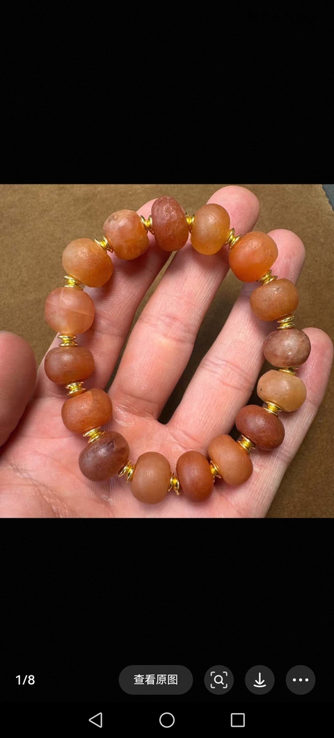 古玩玉器瑪瑙珠串真品鑒賞圖
