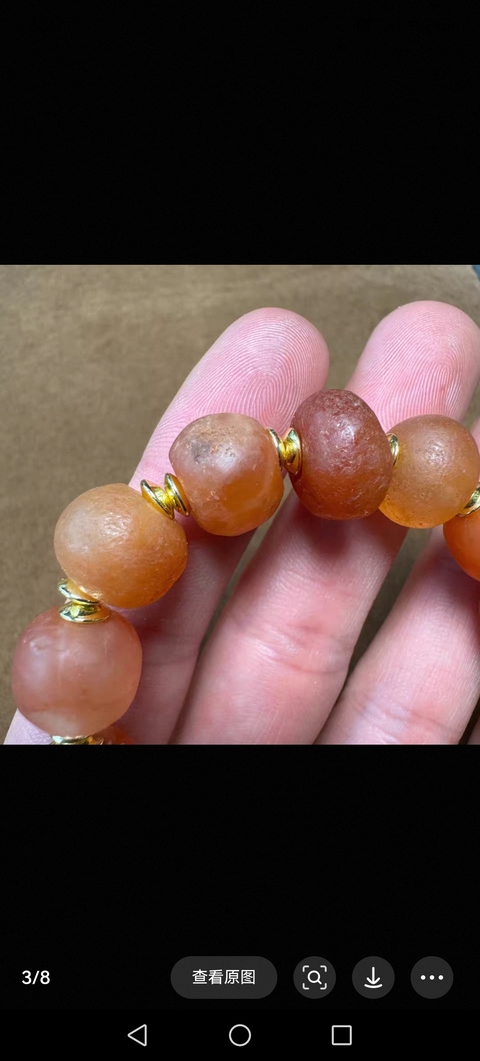 古玩玉器瑪瑙珠串真品鑒賞圖